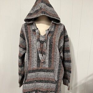 JER Baja -hoodie striped poncho Mexican style jacket